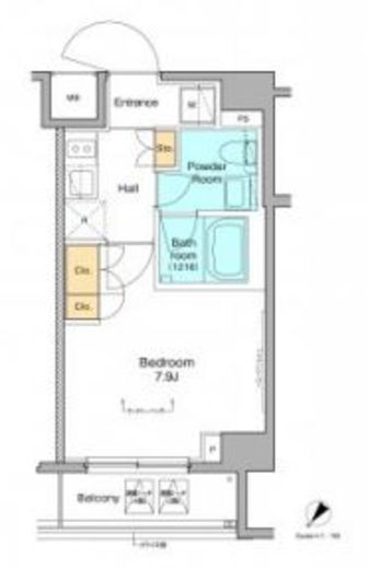 プラウドフラット根津谷中 406 間取り図