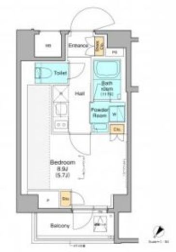 プラウドフラット根津谷中 703 間取り図