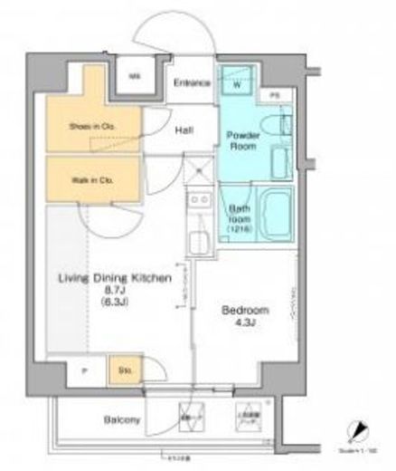 プラウドフラット根津谷中 604 間取り図