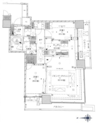 ザ・パークハウス晴海タワーズ クロノレジデンス 17階 間取り図