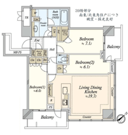 パークシティ武蔵小山ザタワー 39階 間取り図