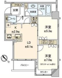 ザ・ヒルトップタワー高輪台 7階 間取り図