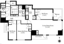 サンウッド広尾 8階 間取り図
