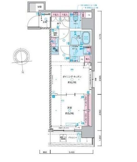ジェノヴィア東神田グリーンヴェール 5階 間取り図