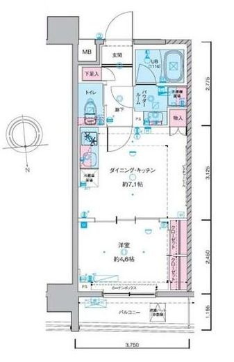 ジェノヴィア東神田グリーンヴェール 12階 間取り図