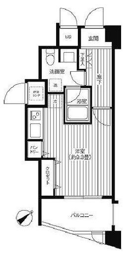 コスモリード新宿余丁町 107 間取り図