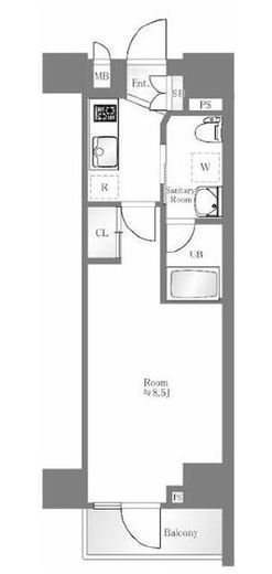 ステージグランデ茅場町 2階 間取り図