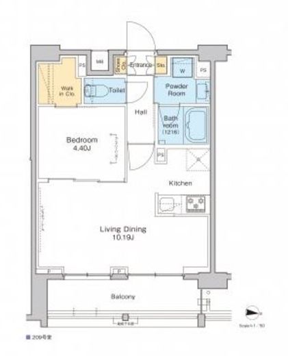 プラウドフラット中野 409 間取り図