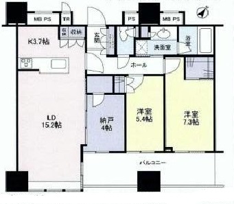 パークコート千代田富士見ザ タワー 27階 間取り図