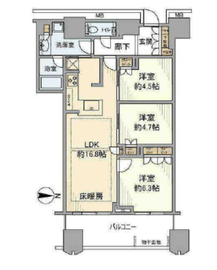 富久クロスコンフォートタワー(Tomihisa Cross)  13階 間取り図