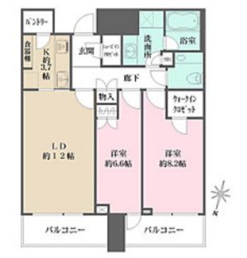 赤坂タワーレジデンス トップオブザヒル 34階 間取り図