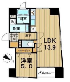 クロスフォー築地 501 間取り図