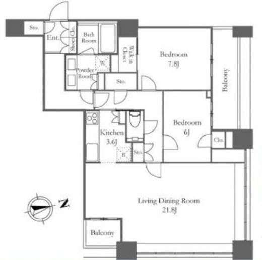 芝浦アイランド グローヴタワー 17階 間取り図