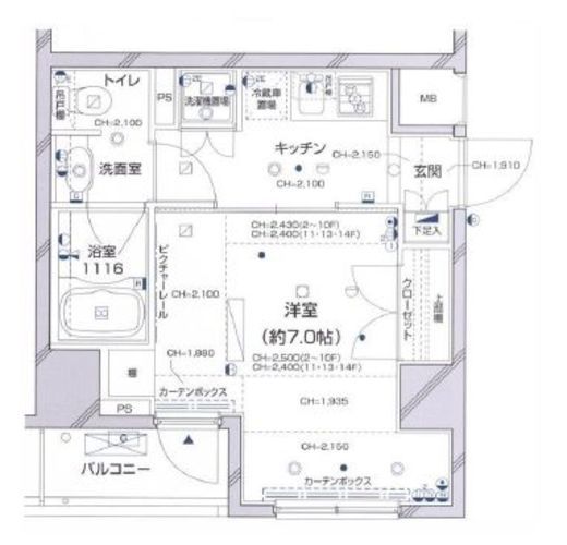 パレステュディオ新宿パークサイド 10階 間取り図