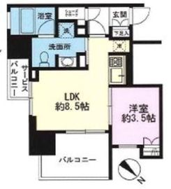 クレヴィア中目黒 9階 間取り図