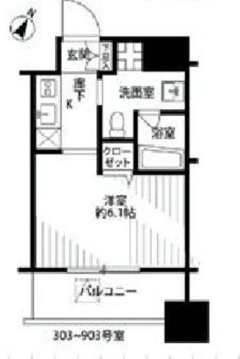 ベルファース水天宮前 401 間取り図