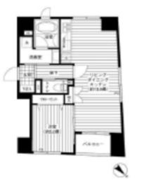 クロスフォー築地 701 間取り図