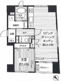 クロスフォー築地 3階 間取り図