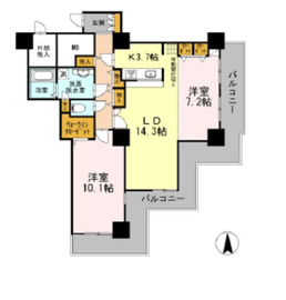 品川シーサイドビュータワー1 2407 間取り図