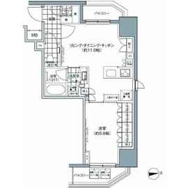 パークハビオ上野3丁目 1303 間取り図