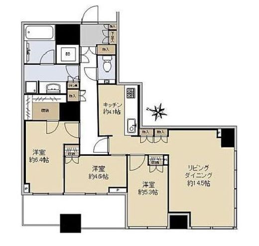 勝どきザ・タワー 15階 間取り図