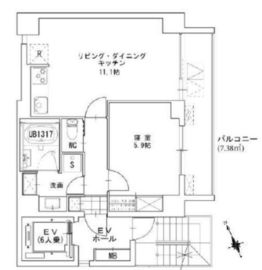 ラスパシオ浅草スカイビューレジデンス 7階 間取り図