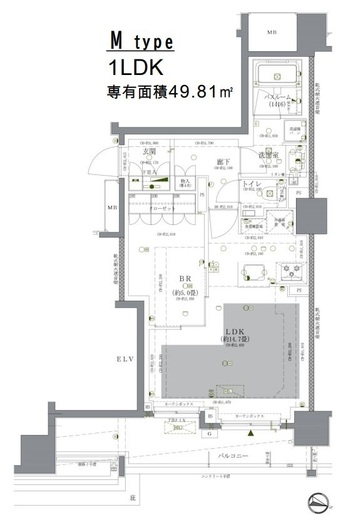 ドゥーエ早稲田 303 間取り図