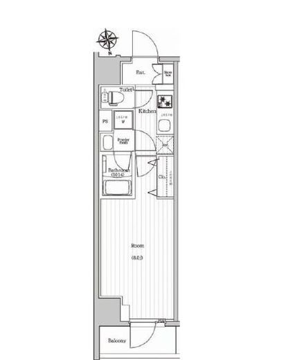 プレミアムキューブジー東新宿 8階 間取り図