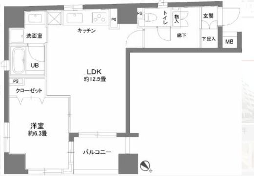 カスタリア人形町2 801 間取り図