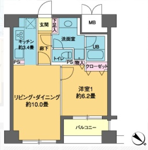 カスタリア茅場町 407 間取り図