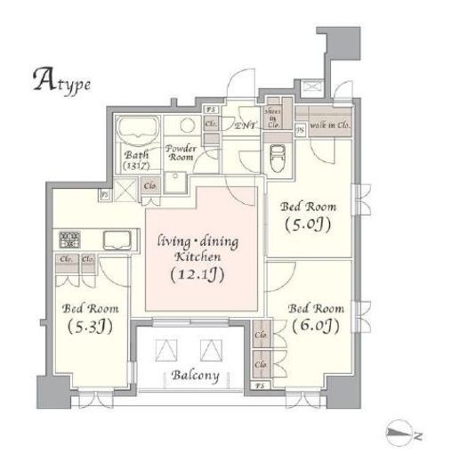 KDXレジデンス錦糸町 401 間取り図