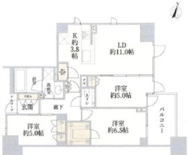 シティタワー駒沢大学ステーションコート 14階 間取り図