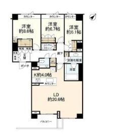 プラウド市谷砂土原町 3階 間取り図