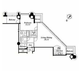 ラフィーヌ西新宿 2F1 間取り図