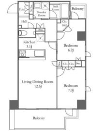 プライムアーバン新宿夏目坂タワーレジデンス 1804 間取り図