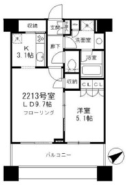 アウルタワー 22階 間取り図