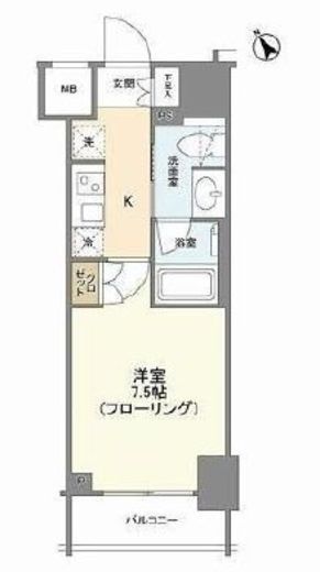 リビオレゾン新虎通り 5階 間取り図