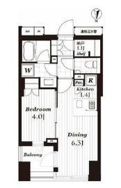 クオリア神南フラッツ 4階 間取り図