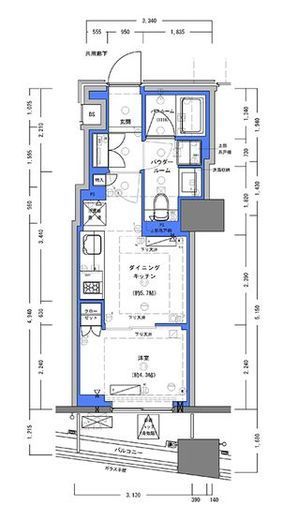 ディームス大手町ノース 1204 間取り図