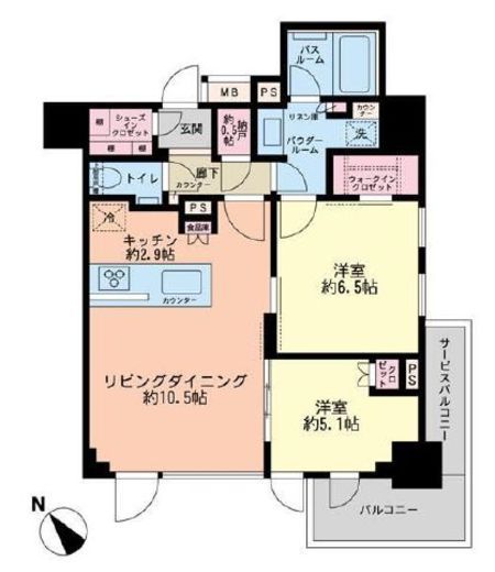 シティハウス中目黒ステーションコート 13階 間取り図