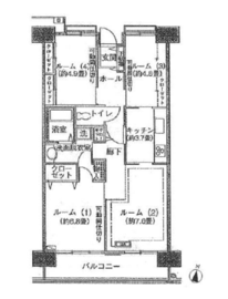 シティコート目黒 1-404 間取り図