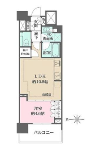 ザ・パークハウスアーバンス渋谷 13階 間取り図