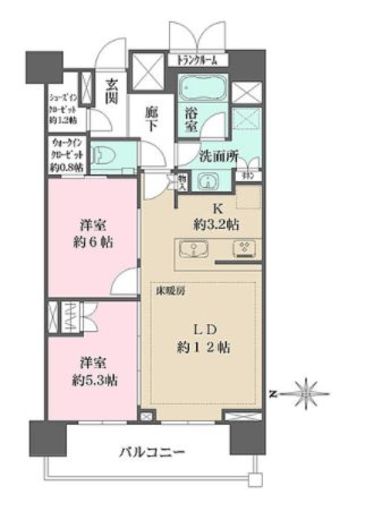 ザ・パークハウスアーバンス渋谷 13階 間取り図