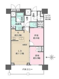 ザ・パークハウスアーバンス渋谷 12階 間取り図