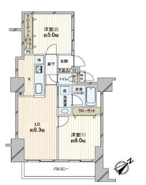 ダイアパレス代官山 2階 間取り図