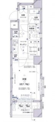 パレステュディオ新宿パークサイド 8階 間取り図