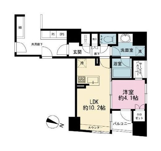 リビオレゾン千代田岩本町ルジェンテ 5階 間取り図