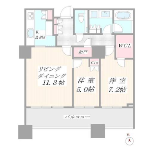 パークコート麻布十番ザタワー 30階 間取り図