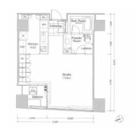 稲荷町タワー 1503 間取り図