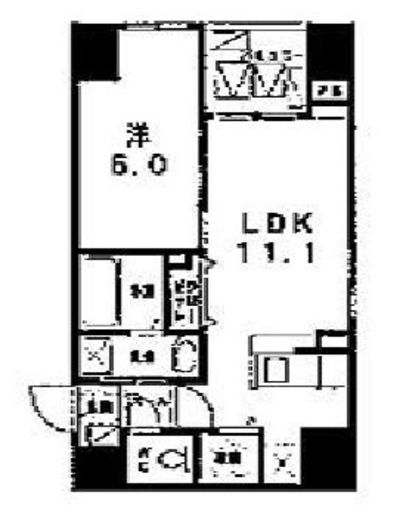 カナンクロエ門前仲町 1102 間取り図